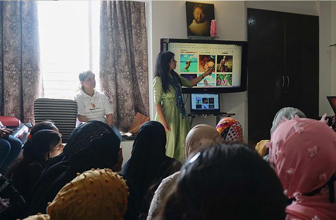 A Social Media workshop benefits the less-privileged women undertaking the Vocational Training Programme